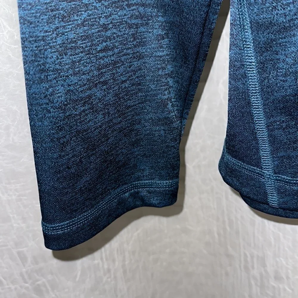 adidas L climalite Blue Black Heathered Quarter Zip Pullover Athletic Sweatshirt